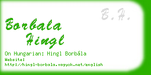 borbala hingl business card